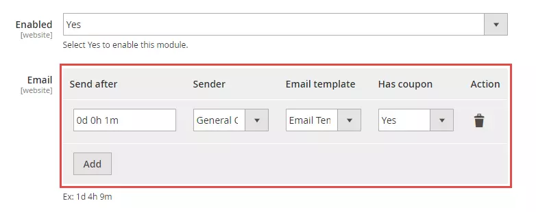 magento 2 Abandoned Cart configuration