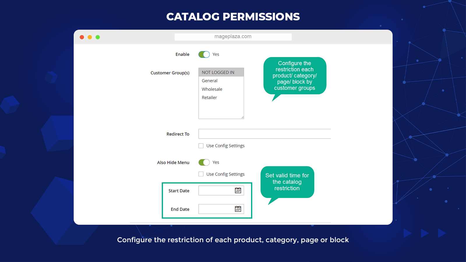 Magento 2 Catalog Permissions Category Permissions extension Mageplaza
