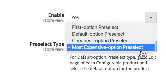 Magento 2 Product Preselect